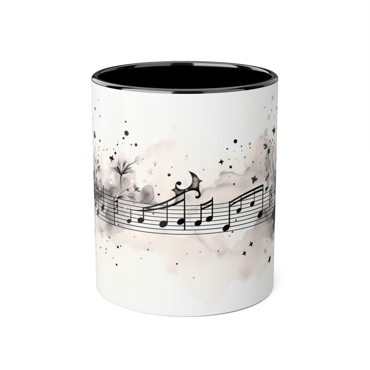 Artistic Music Notes Coffee Mug - Unique Musical Design Drinkware