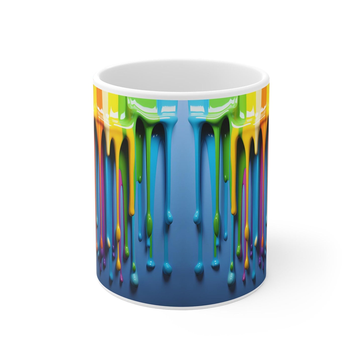 Colorful Heavy Paint Ceramic Mugs - Artistic Drip Design Drinkware (11oz/15oz/20oz)
