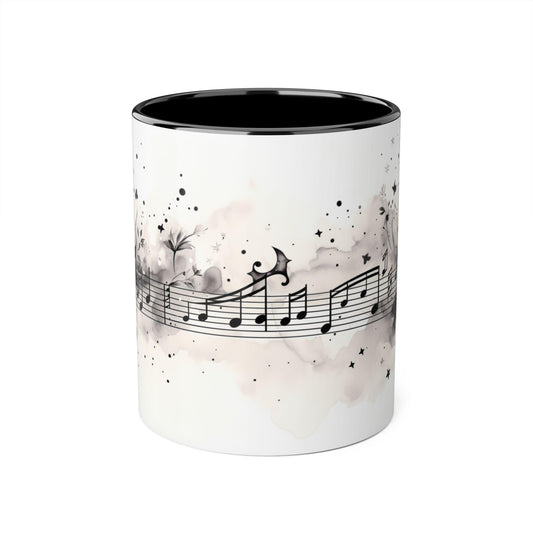 Artistic Music Notes Coffee Mug - Unique Musical Design Drinkware
