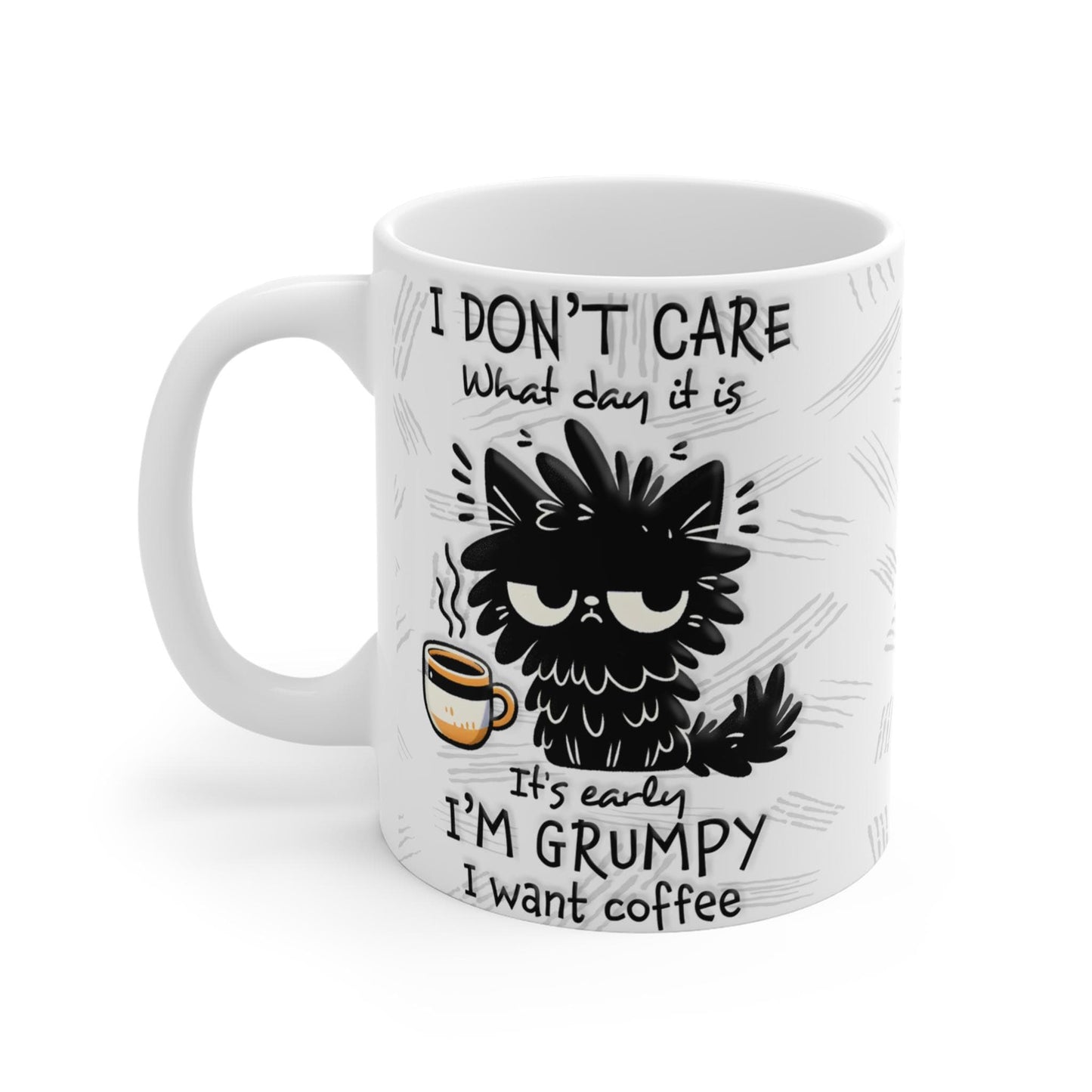 Grumpy Cat with Coffee Mug | Ceramic Mug